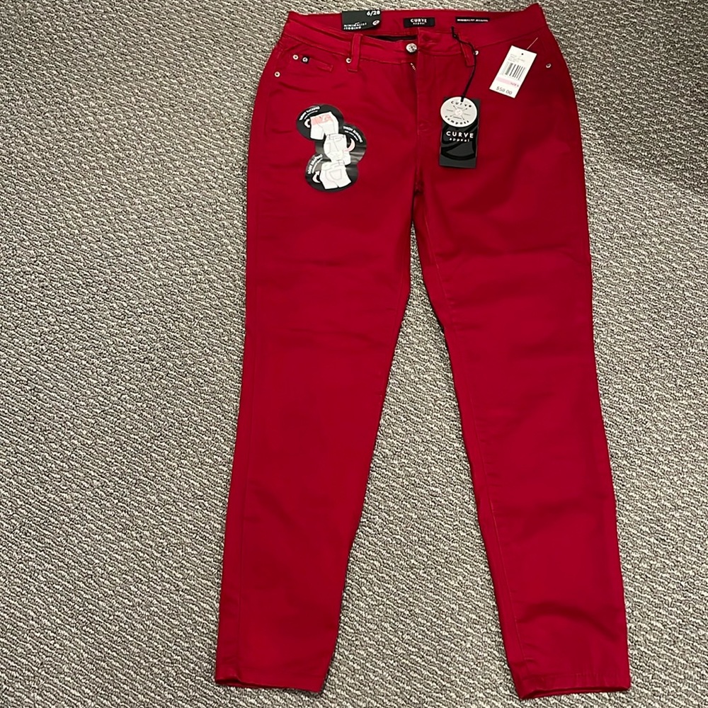 Curve Appeal Minimalist Jegging Red Size 6/28
